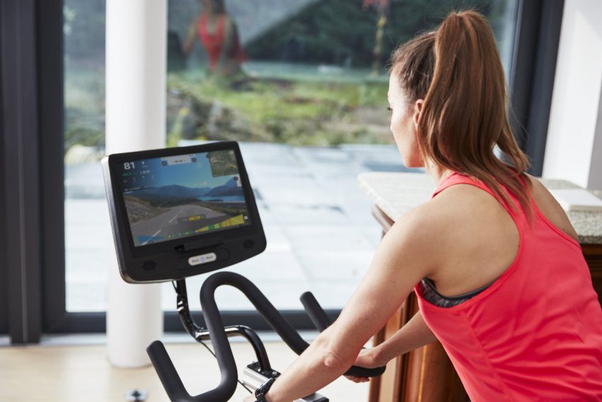 exercise on stationary bike